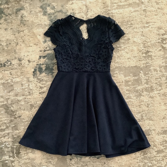 Rare Editions Girls Navy Blue Dress Size 8 - Picture 1 of 2